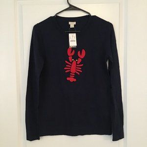 J Crew Embroidered Lobster Sweater NWT